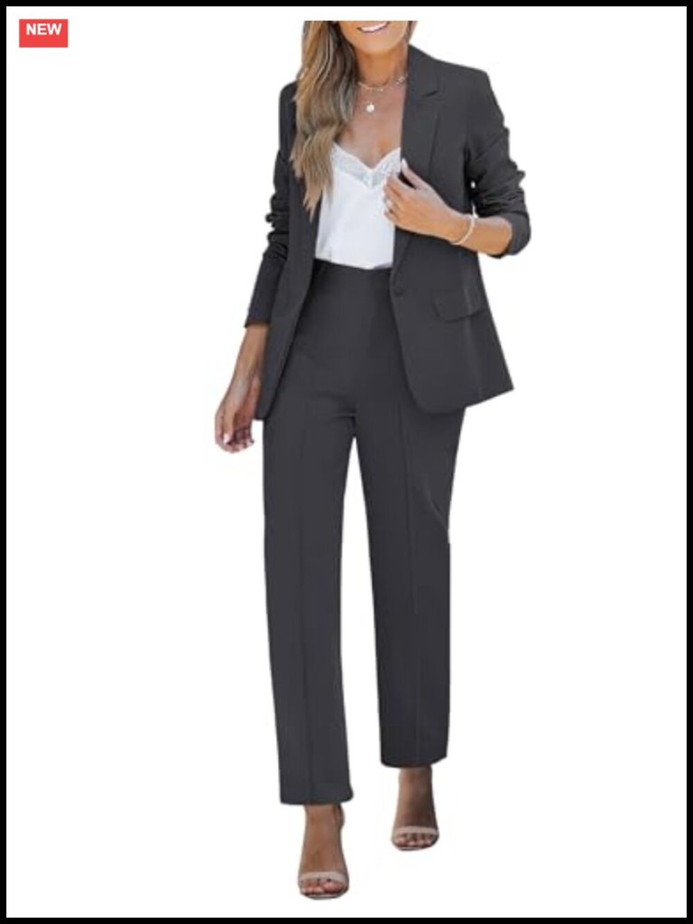 Women's 2-Piece Pantsuit Set Blazer Office Work Business Casual